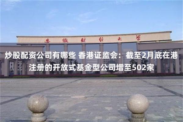 炒股配资公司有哪些 香港证监会：截至2月底在港注册的开放式基金型公司增至502家