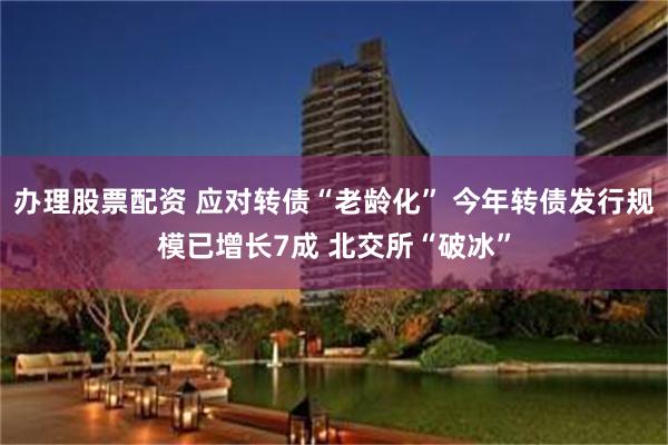 办理股票配资 应对转债“老龄化” 今年转债发行规模已增长7成 北交所“破冰”