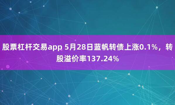 股票杠杆交易app 5月28日蓝帆转债上涨0.1%，转股溢价率137.24%