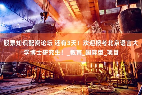 股票知识配资论坛 还有3天！欢迎报考北京语言大学博士研究生！_教育_国际型_项目