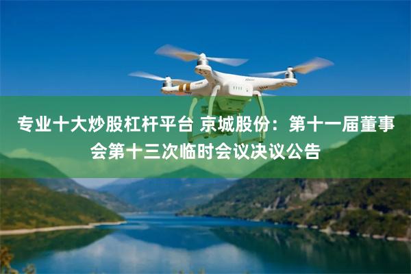 专业十大炒股杠杆平台 京城股份：第十一届董事会第十三次临时会议决议公告