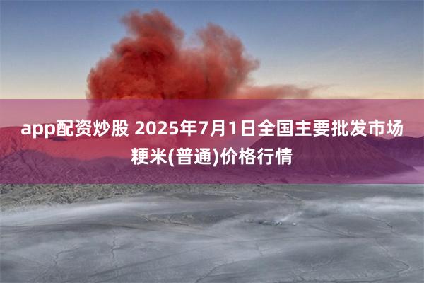 app配资炒股 2025年7月1日全国主要批发市场粳米(普通)价格行情